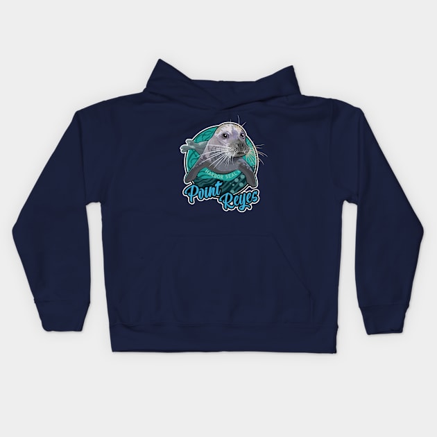 Harbor Seal at Point Reyes California Kids Hoodie by SuburbanCowboy